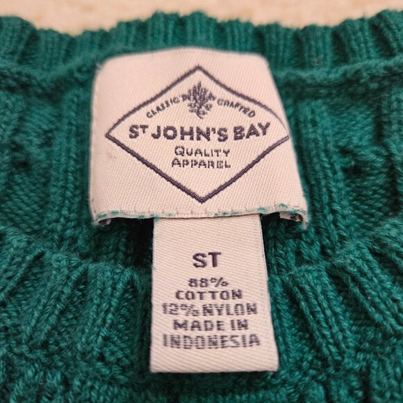 Green Cable Knit Sweater TALL - Picture 2 of 3